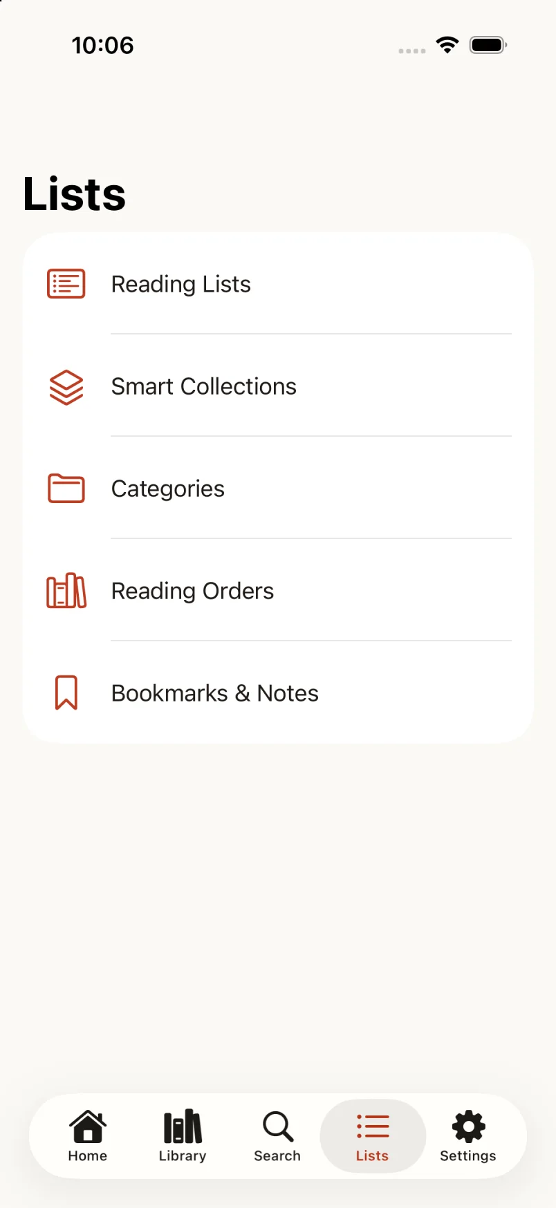 Glimshelf Lists hub